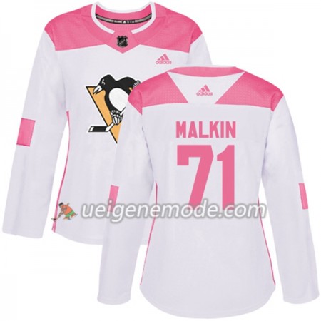 Dame Eishockey Pittsburgh Penguins Trikot Evgeni Malkin 71 Adidas 2017-2018 Weiß Pink Fashion Authentic